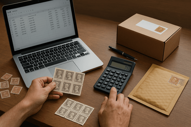 Managing transactions and shipping of sold stamps Managing transactions and shipping of sold stamps