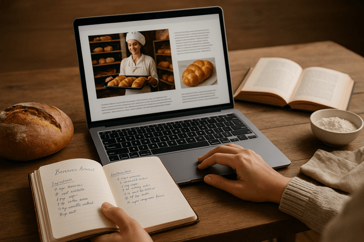 Ajouter du contenu utile et intéressant, comme des recettes et des histoires sur la boulangerie Ajouter du contenu utile et intéressant, comme des recettes et des histoires sur la boulangerie