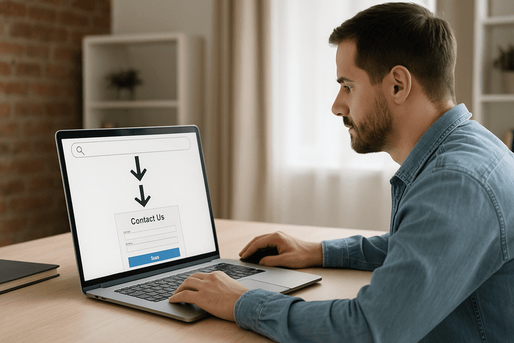 How users get to the contact form