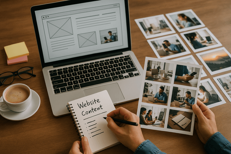 Development of website content and selection of images Development of website content and selection of images