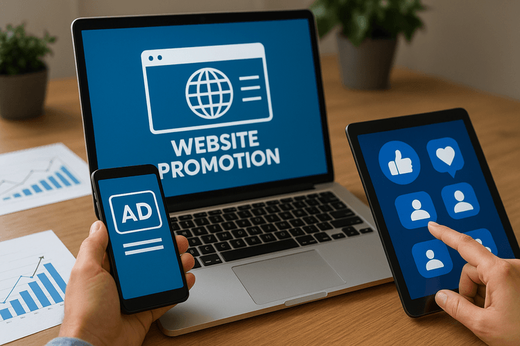 Promotion du site web via des annonces en ligne et le marketing sur les réseaux sociaux Promotion du site web via des annonces en ligne et le marketing sur les réseaux sociaux
