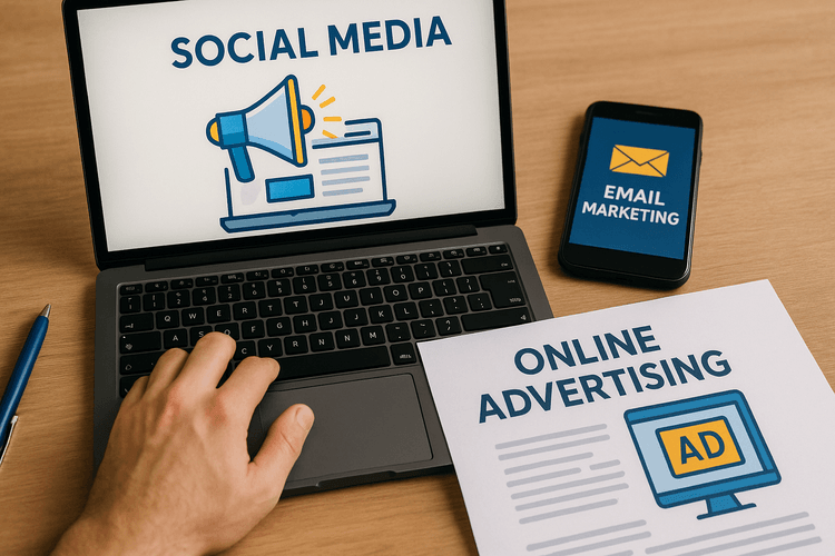 Promoción de tu sitio web: redes sociales, marketing por correo electrónico y publicidad online Promoción de tu sitio web: redes sociales, marketing por correo electrónico y publicidad online