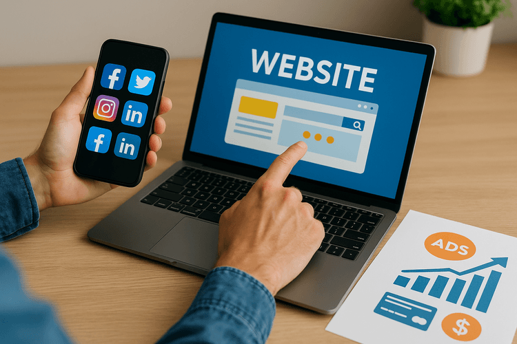 Promoção do site através de mídias sociais e publicidade online Promoção do site através de mídias sociais e publicidade online